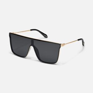 Quay Polarized Nightfall Remixed Sunglasses (Black & Gold)